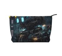 XZDLXJ Future Robot Corduroy cosmetic bag, suitable for travel and daily use, Sturdy Lining, Ensures Longevity, Black, One Size