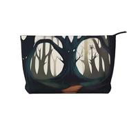 XZDLXJ GhastlyGrove Corduroy cosmetic bag, suitable for travel and daily use, Sturdy Lining, Ensures Longevity, Black, One Size
