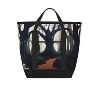 XZDLXJ GhastlyGrove Large Capacity Insulated Shoulder and Tote Bag for Hot and Cold Food, Black, One Size