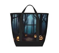 XZDLXJ HauntedHollows Large Capacity Insulated Shoulder and Tote Bag for Hot and Cold Food, Black, One Size
