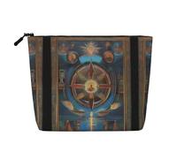 XZDLXJ Holy Visions Water-Resistant Linen-Look Single-Layer Makeup Pouch with Zipperfor Your Daily or Travel Needs, Black, One Size