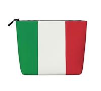 XZDLXJ italy flag Water-Resistant Linen-Look Single-Layer Makeup Pouch with Zipperfor Your Daily or Travel Needs, Black, One Size