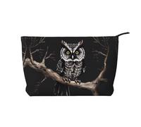 XZDLXJ Late Night Owl Corduroy cosmetic bag, suitable for travel and daily use, Sturdy Lining, Ensures Longevity, Black, One Size
