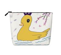 XZDLXJ little yellow duck Water-Resistant Linen-Look Single-Layer Makeup Pouch with Zipperfor Your Daily or Travel Needs, Black, One Size