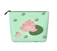 XZDLXJ Lotus flowers waiting to bloom Water-Resistant Linen-Look Single-Layer Makeup Pouch with Zipperfor Your Daily or Travel Needs, Black, One Size