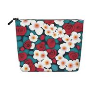 XZDLXJ Love Blossoms Water-Resistant Linen-Look Single-Layer Makeup Pouch with Zipperfor Your Daily or Travel Needs, Black, One Size