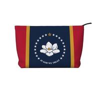 XZDLXJ Mississippi State Flag Corduroy cosmetic bag, suitable for travel and daily use, Sturdy Lining, Ensures Longevity, Black, One Size