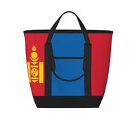 XZDLXJ Mongolian flag Large Capacity Insulated Shoulder and Tote Bag for Hot and Cold Food, Black, One Size
