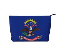 XZDLXJ North Dakota State Flag Corduroy cosmetic bag, suitable for travel and daily use, Sturdy Lining, Ensures Longevity, Black, One Size