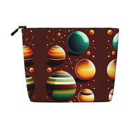 XZDLXJ planets in space Water-Resistant Linen-Look Single-Layer Makeup Pouch with Zipperfor Your Daily or Travel Needs, Black, One Size