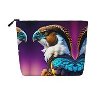XZDLXJ punk portrait ram skull. Water-Resistant Linen-Look Single-Layer Makeup Pouch with Zipperfor Your Daily or Travel Needs, Black, One Size