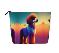 XZDLXJ Puppy looking out Water-Resistant Linen-Look Single-Layer Makeup Pouch with Zipperfor Your Daily or Travel Needs, Black, One Size