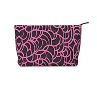 XZDLXJ Purple lines Corduroy cosmetic bag, suitable for travel and daily use, Sturdy Lining, Ensures Longevity, Black, One Size