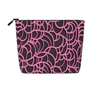 XZDLXJ Purple lines Water-Resistant Linen-Look Single-Layer Makeup Pouch with Zipperfor Your Daily or Travel Needs, Black, One Size
