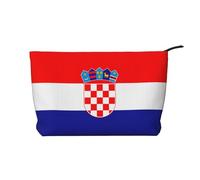 XZDLXJ Republic of Croatia flag Corduroy cosmetic bag, suitable for travel and daily use, Sturdy Lining, Ensures Longevity, Black, One Size