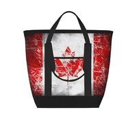 XZDLXJ Retro Canada Flag Large Capacity Insulated Shoulder and Tote Bag for Hot and Cold Food, Black, One Size
