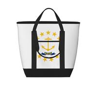 XZDLXJ Rhode Island State Flag Large Capacity Insulated Shoulder and Tote Bag for Hot and Cold Food, Black, One Size