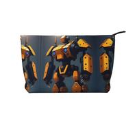 XZDLXJ Robots at War Corduroy cosmetic bag, suitable for travel and daily use, Sturdy Lining, Ensures Longevity, Black, One Size