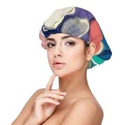 XZDLXJ Round Color Palette Satin Sleep Cap for Adults - Hair Protection and Comfort Black, Black, One size