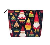 XZDLXJ Santa Claus with a long hat Water-Resistant Linen-Look Single-Layer Makeup Pouch with Zipperfor Your Daily or Travel Needs, Black, One Size