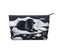 XZDLXJ Seals on ice Corduroy cosmetic bag, suitable for travel and daily use, Sturdy Lining, Ensures Longevity, Black, One Size