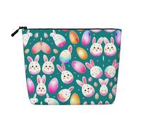 XZDLXJ Shy rabbit faces Water-Resistant Linen-Look Single-Layer Makeup Pouch with Zipperfor Your Daily or Travel Needs, Black, One Size