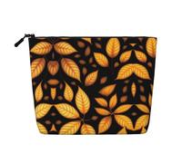 XZDLXJ Slowly falling leaves Water-Resistant Linen-Look Single-Layer Makeup Pouch with Zipperfor Your Daily or Travel Needs, Black, One Size