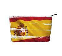 XZDLXJ Spain Flag Corduroy cosmetic bag, suitable for travel and daily use, Sturdy Lining, Ensures Longevity, Black, One Size