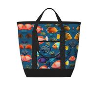XZDLXJ Submarine reef fish Large Capacity Insulated Shoulder and Tote Bag for Hot and Cold Food, Black, One Size