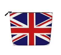 XZDLXJ UK Flag Water-Resistant Linen-Look Single-Layer Makeup Pouch with Zipperfor Your Daily or Travel Needs, Black, One Size