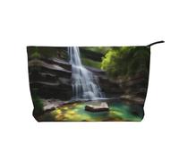 XZDLXJ Waterfall Views Corduroy cosmetic bag, suitable for travel and daily use, Sturdy Lining, Ensures Longevity, Black, One Size