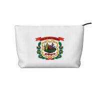 XZDLXJ West Virginia Flag Corduroy cosmetic bag, suitable for travel and daily use, Sturdy Lining, Ensures Longevity, Black, One Size