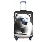 XZDLYY Portrait of a polar bear Suitcase Cover with Invisible Zipper, for Business and Travel, Without Suitcase, White, S