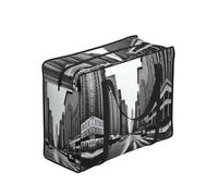 XZDPY aCity Street Large Capacity Polyester Shopping Tote Bag Full Print Foldable For Outdoor Camping Beach Travel