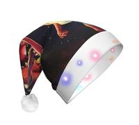 XZDPY big-mouthed dinosaur Christmas Light-Up Decorative Hat for Adults, Holiday Hat for Party and Festival