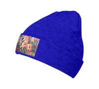XZDPY Pink Paper Cut Unicorn Knitted Beanie Hat Blue for Women, Soft and Warm Winter Cap, Fleece Lined, Outdoor Sports