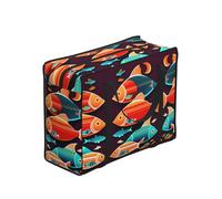 XZDPY There is another fish in the fish Large Capacity Polyester Shopping Tote Bag Full Print Foldable For Outdoor Camping Beach Travel
