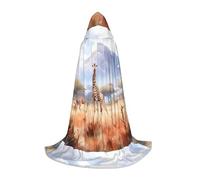 XZDZDG African Savanna Giraffe Hooded Cape Medium Cosplay Cloak, Halloween Costume, Role Play, Theme Party, Stage Performance