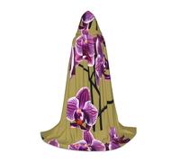 XZDZDG Beautiful Orchids Hooded Cape Large Cosplay Cloak, Halloween Costume, Role Play, Theme Party, Stage Performance
