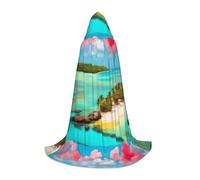 XZDZDG Caribbean Scenery Hooded Cape Large Cosplay Cloak, Halloween Costume, Role Play, Theme Party, Stage Performance