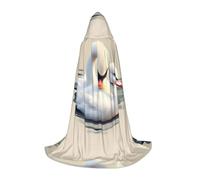 XZDZDG Cute little swan Hooded Cape Medium Cosplay Cloak, Halloween Costume, Role Play, Theme Party, Stage Performance