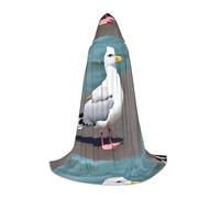 XZDZDG Cute seagull Hooded Cape Small Cosplay Cloak, Halloween Costume, Role Play, Theme Party, Stage Performance