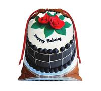 XZDZDG Delicious cakes Soft Plush Drawstring Storage Bag for Festivals and Everyday Use