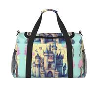 XZDZDG Fairytale Castle Travel Tote Bag with Adjustable Shoulder Strap and Large Capacity