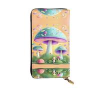 XZDZDG Fantasy Mushroom Fashionable Leather Long Clutch Wallet for Women with Multiple Compartments