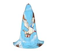 XZDZDG Flying Seagulls Hooded Cape Small Cosplay Cloak, Halloween Costume, Role Play, Theme Party, Stage Performance