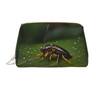XZDZDG Insects on leaves Printed Makeup Bag, Reusable Cosmetic Bag for Toiletry Travel, Cute Style for Women, White, One Size