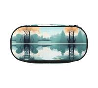 XZDZDG Lightweight and Durable Fallen leaves on a tranquil lake Printed Pencil Case for Organized Storage of Study Supplies and Cosmetics