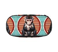 XZDZDG Lightweight and Durable The silent monkey Printed Pencil Case for Organized Storage of Study Supplies and Cosmetics