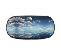 XZDZDG Lightweight and Durable White clouds over the sea Printed Pencil Case for Organized Storage of Study Supplies and Cosmetics